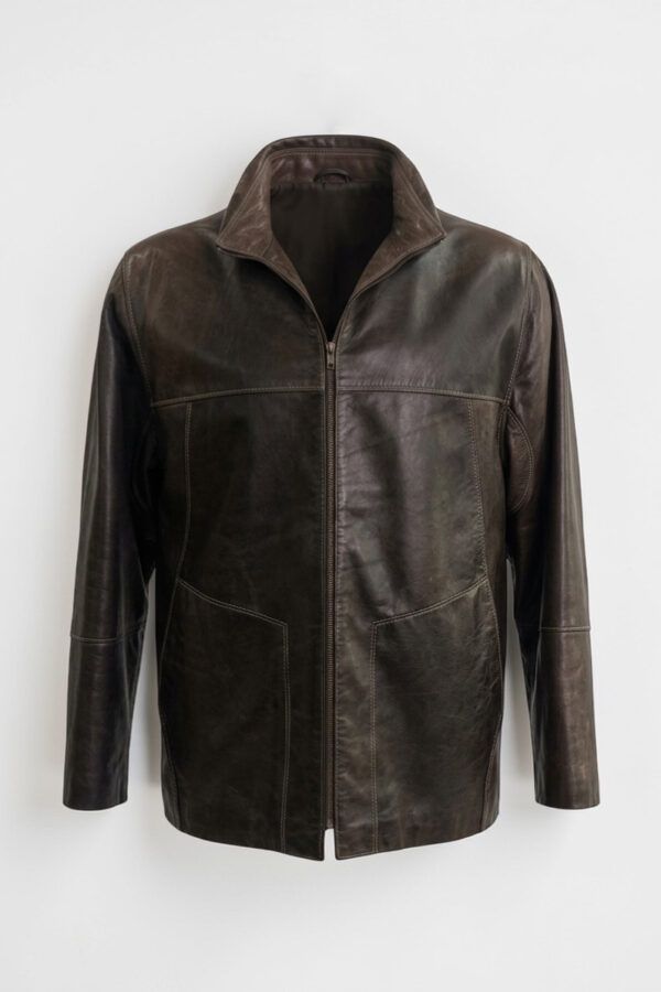 Chaqueta corte recto piel