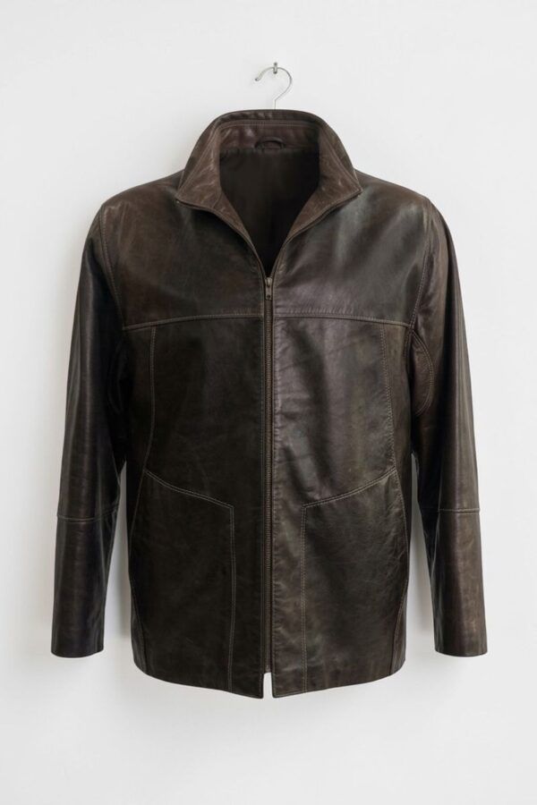 Chaqueta corte recto piel