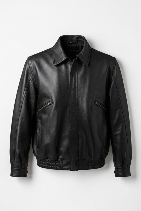 Bomber de cuero negra