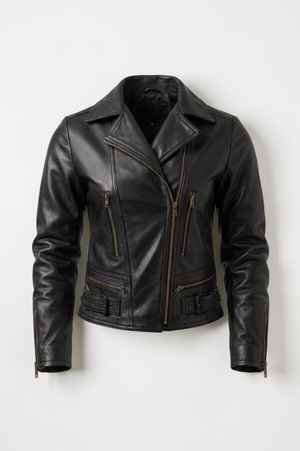 Chaqueta biker de piel clásica