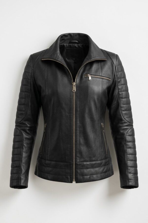 Cazadora de piel costuras brazo