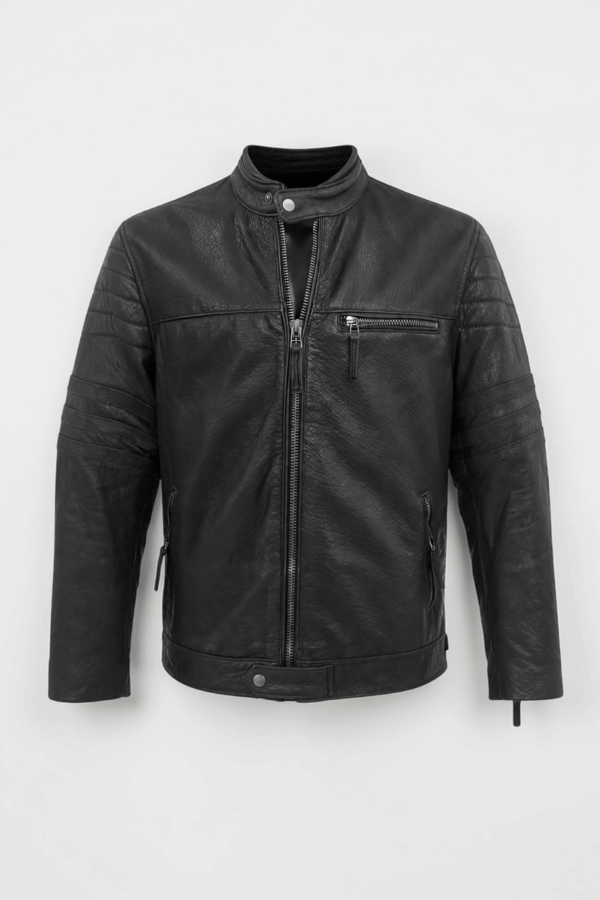 Chaqueta biker de cuero negra