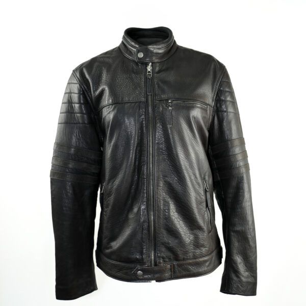 chaqueta de piel negra