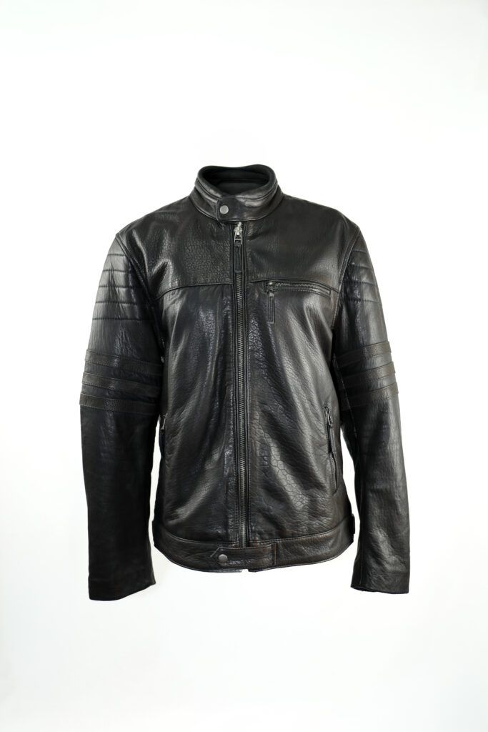 chaqueta de piel negra