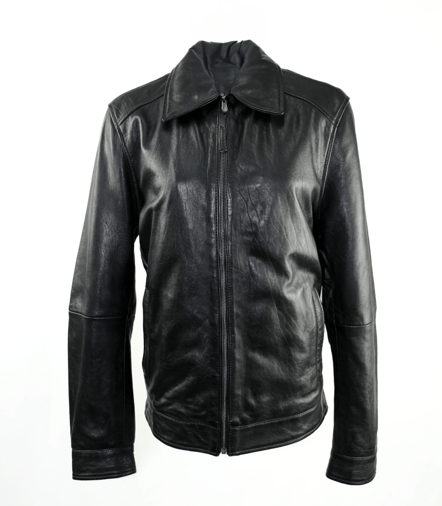 chaqueta de cuero minimalista