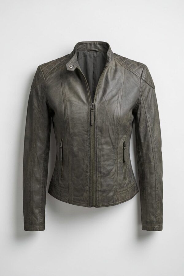 Cazadora Biker entallada de piel