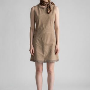 Vestido ante con detalle animal print TRACY, foto 1