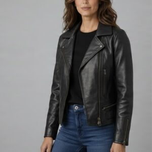 Chaqueta biker de piel clásica