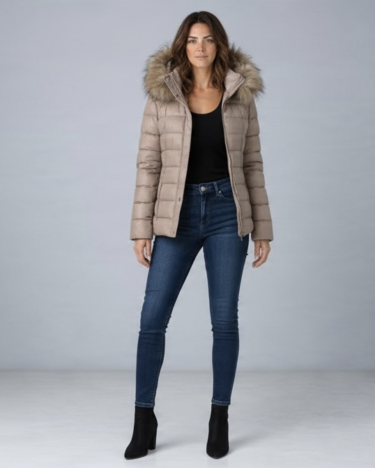 Chaqueta acolchada de piel BEAR